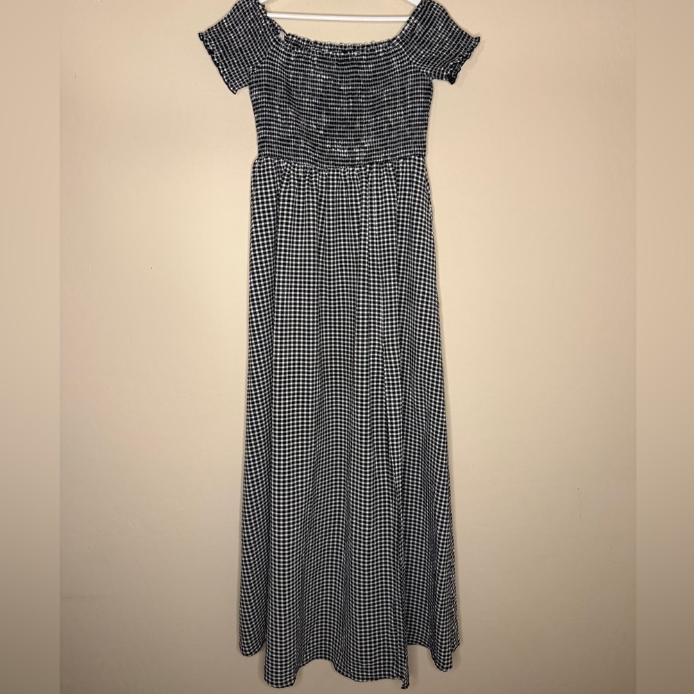 Lulu's Patsy Black White Smock Gingham Off The Sh… - image 5